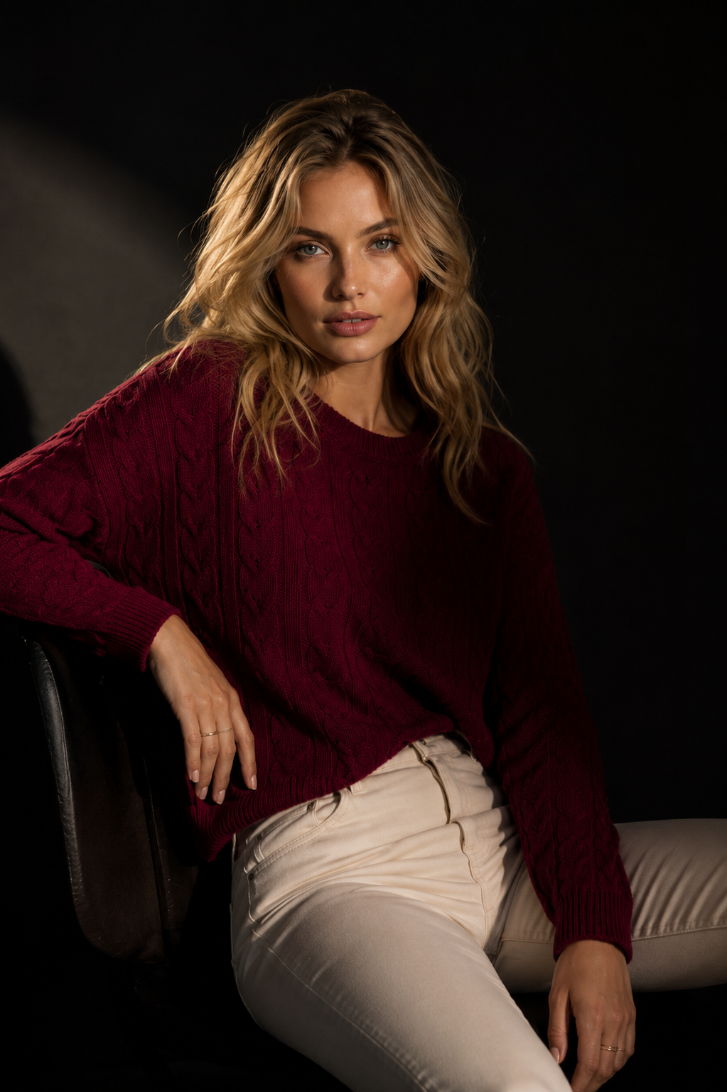 The Cropped Cable Knit Sweater