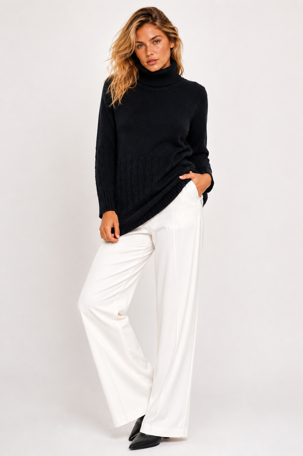 Ladies Cable Knit Sweater Dress