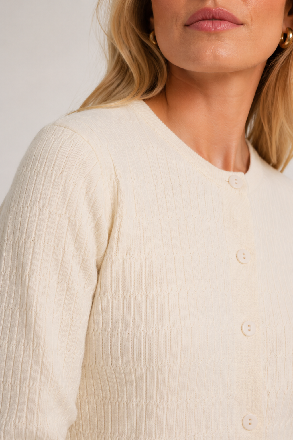 Cable Cardigan Cotton Sweater